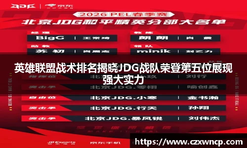 英雄联盟战术排名揭晓JDG战队荣登第五位展现强大实力